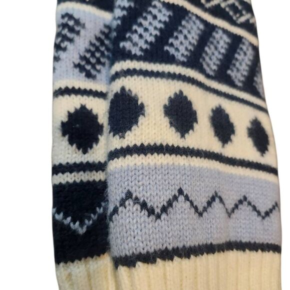Vintage Knit Leg Or Arm Warmers Patterned Blue - Picture 4 of 4
